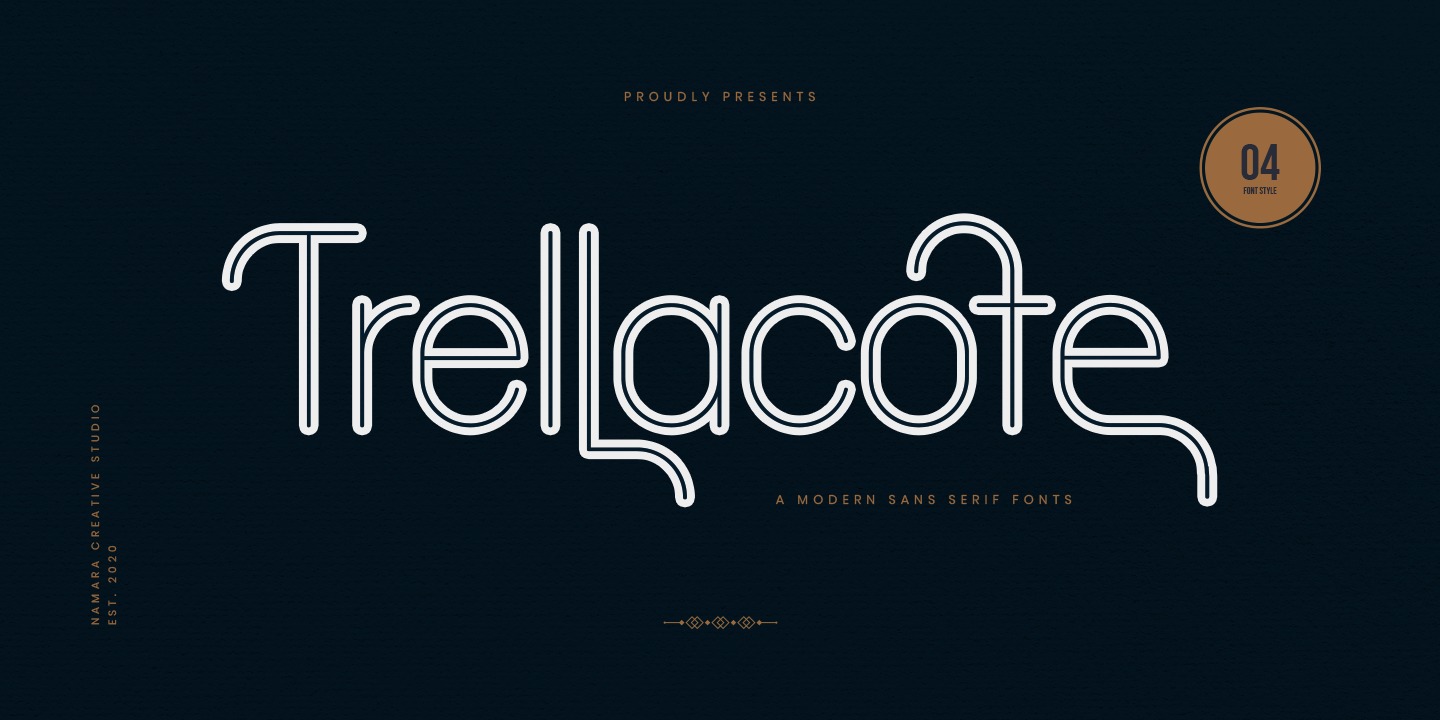 Ejemplo de fuente Trellacote Italic